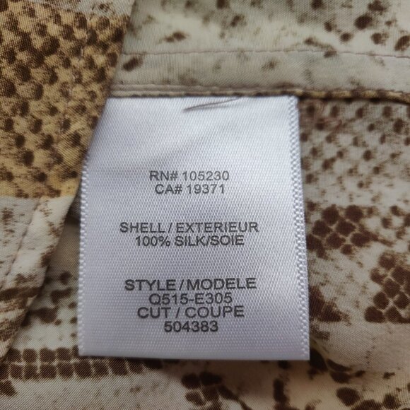 EQUIPMENT Riley Silk Tee Brown Snake Python Print - Picture 7 of 8